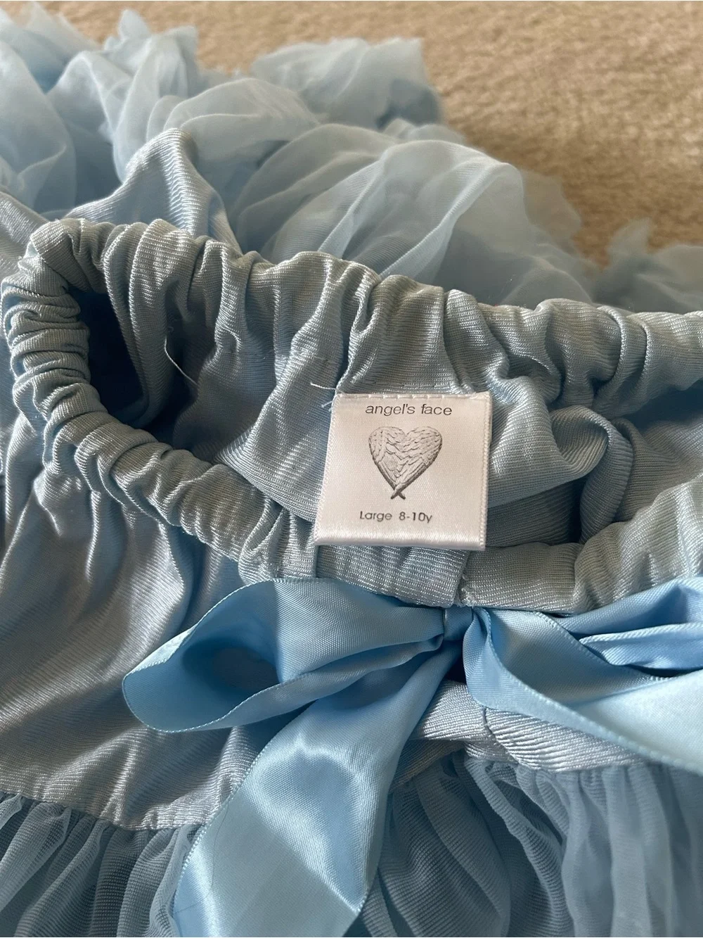 Angel’s Face tutu frozen blue sky size large 8-10 years pale blue pastel fluffy